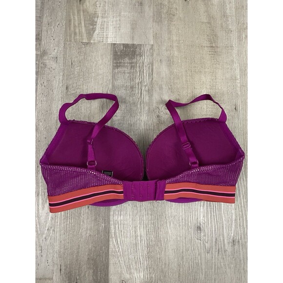 Victorias Secret 32DD Magenta Lace Very Sexy Push Up Bra - Picture 2 of 4